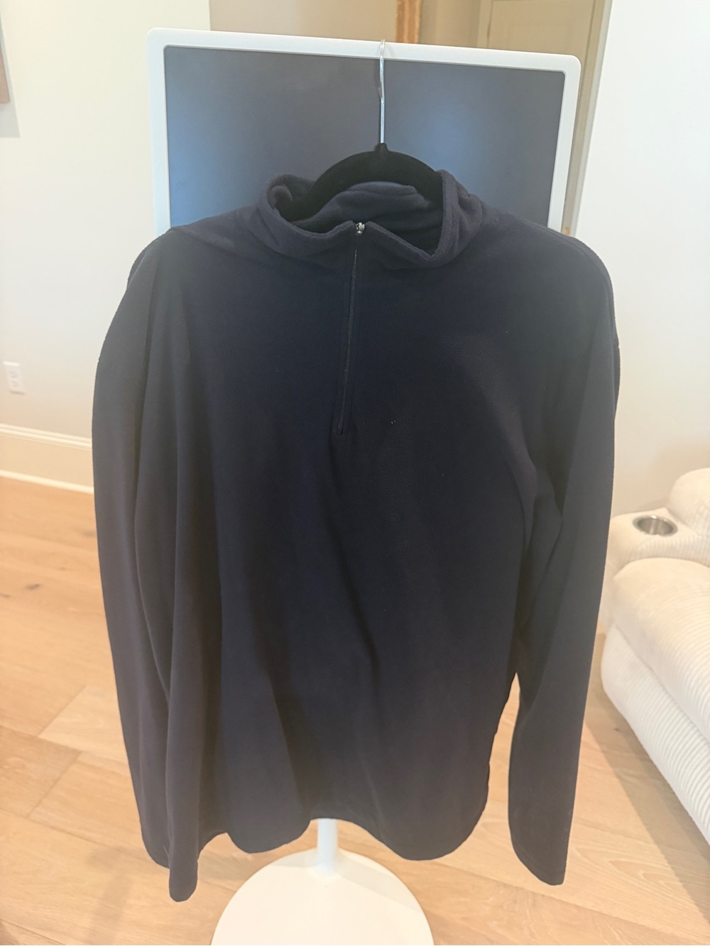 Lands' End Navy Fleece Half-Zip Pullover